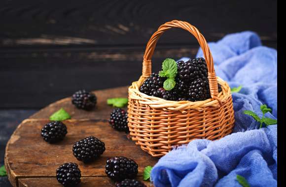 Basket Berry Fruit Food Blackberry wallpapers hd quality