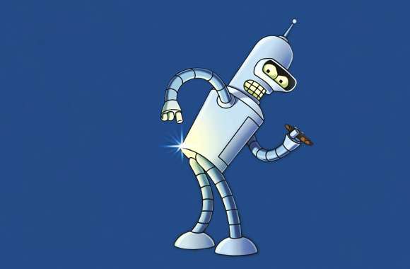 Bender (Futurama) Blue background