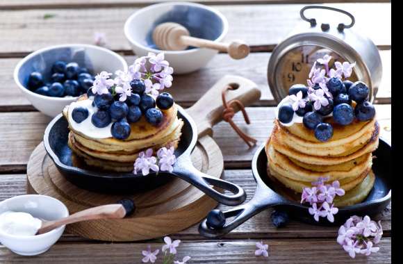 Berry Fruit Blueberry Breakfast Still Life Food Pancake