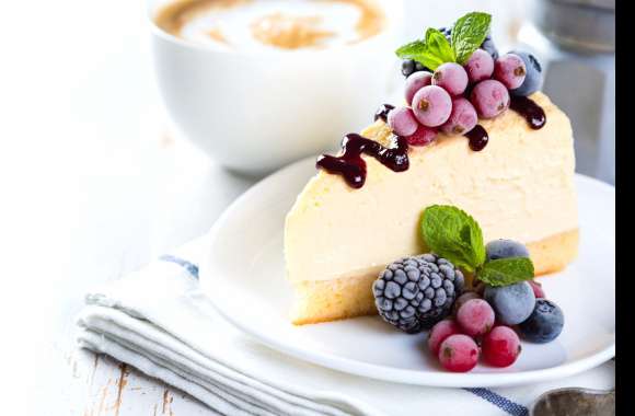 Berry Pastry Dessert Food Cheesecake 8k Ultra