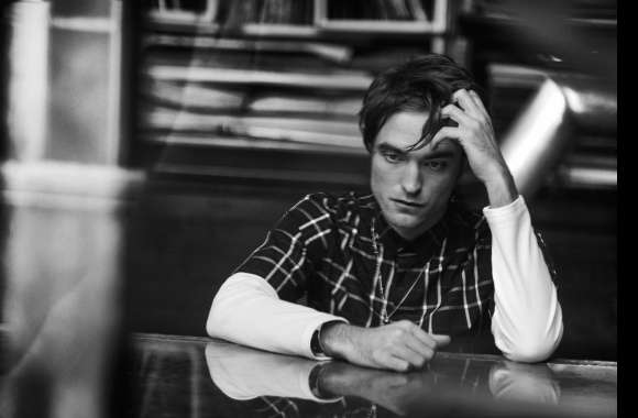 Black & White American Actor Celebrity Robert Pattinson