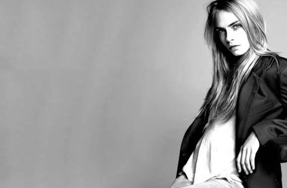 Black & White Model English Celebrity Cara Delevingne