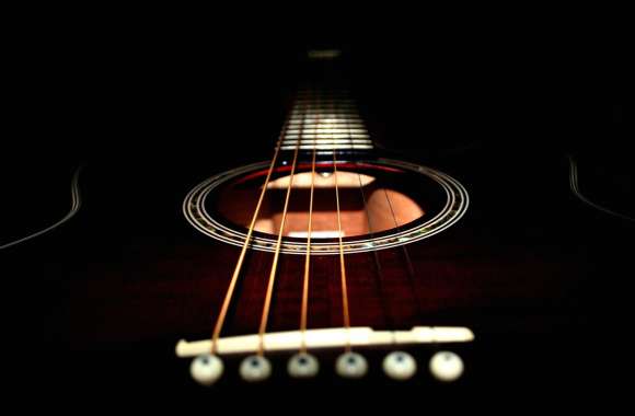 Black Acoustic Guitar - HD Music Wallpaper