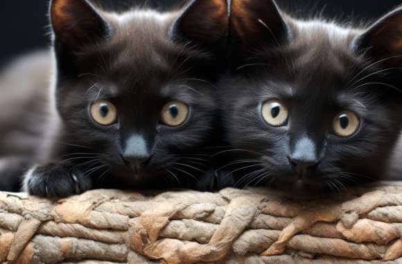 Black Cat Twins wallpapers hd quality
