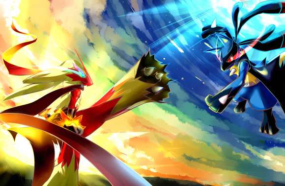 Blaziken vs Lucario HD Pokémon Wallpaper wallpapers hd quality