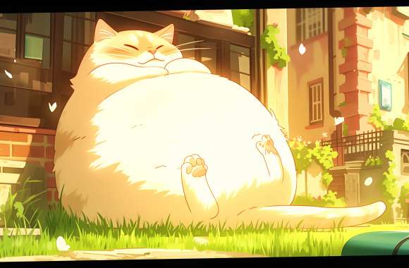 Blissful Anime Cat -