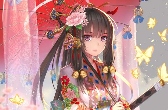 Blossom Warrior Anime Kimono