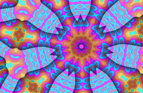 Blue and Pink 3D Kaleidoscope