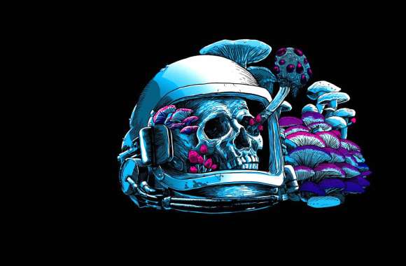 Blue Astronaut Skull