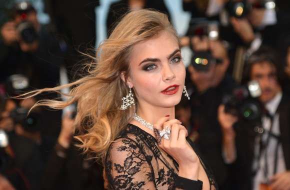Blue Eyes Blonde Lipstick Actress English Model Celebrity Cara Delevingne