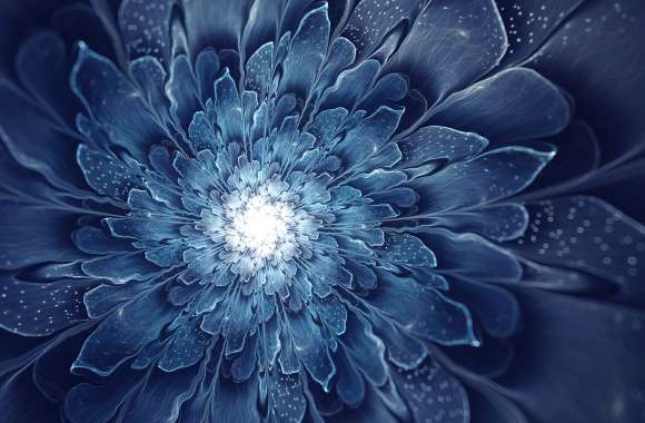 Blue Fractal Flower