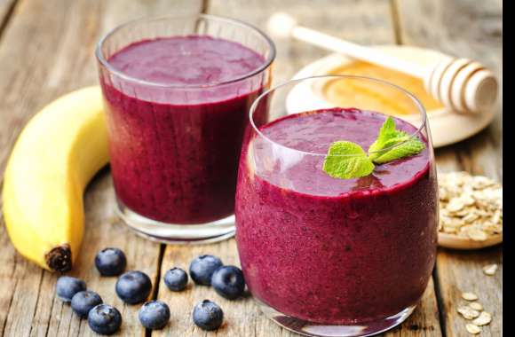 Blueberry Banana Juice Berry Fruit Food Smoothie