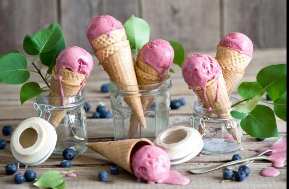 Blueberry Still Life Summer Food Ice Cream