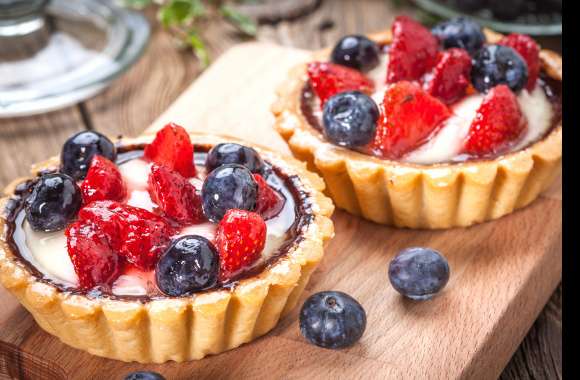 Blueberry Tart Strawberry Berry Fruit Pastry Food Dessert