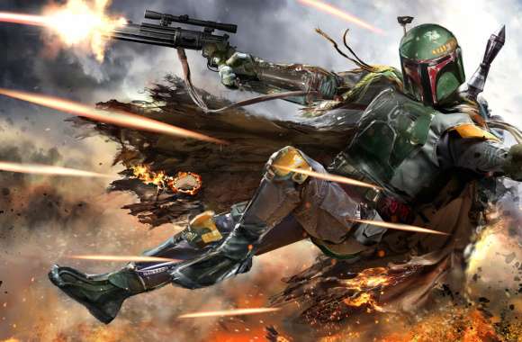 Boba Fett Sci-Fi Action HD Star Wars Wallpaper