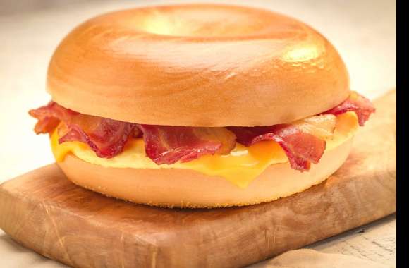 Bread Bacon Bagel Food Sandwich Wallpaper