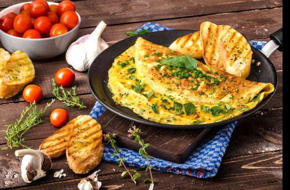 Bread Tomato Still Life Food Omelette