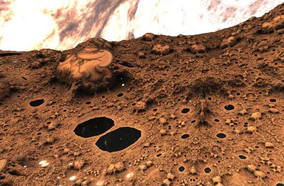 Bronze Alien Planet - 3d Fractal Space Art space,brown,metal,3D,abstract,