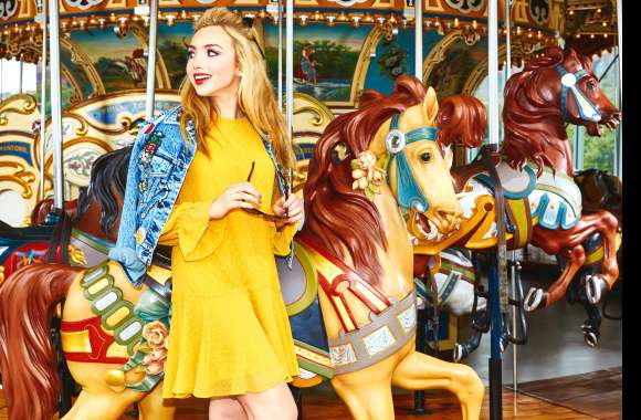 Brown Eyes Smile Carrousel Lipstick Blonde Yellow Dress American Actress Celebrity Peyton List