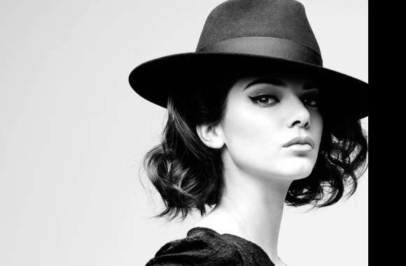 Brunette Elegance in Black & White -