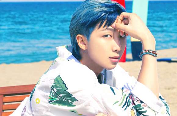 BTS Beachside Featuring Kim - Coastal Vibes Desktop Background