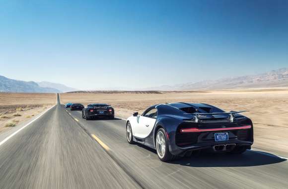 Bugatti Chiron in Desert Road - wallpapers hd quality