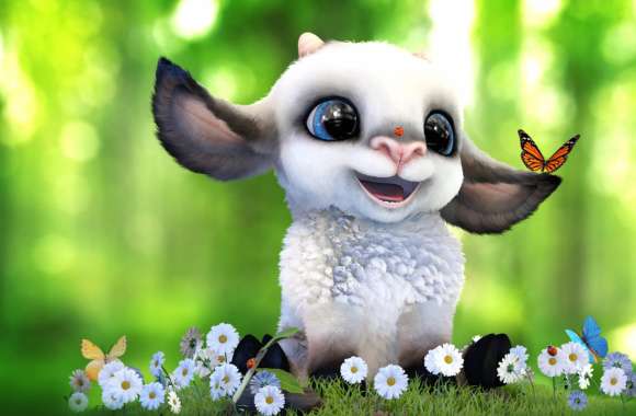 Butterfly Flower Sheep Fantasy Animal