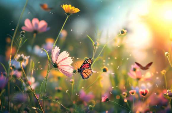 Butterfly on Flower HD Desktop Wallpaper wallpapers hd quality