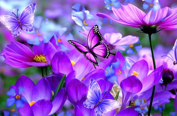 Butterfly Symphony Purple Blossoms