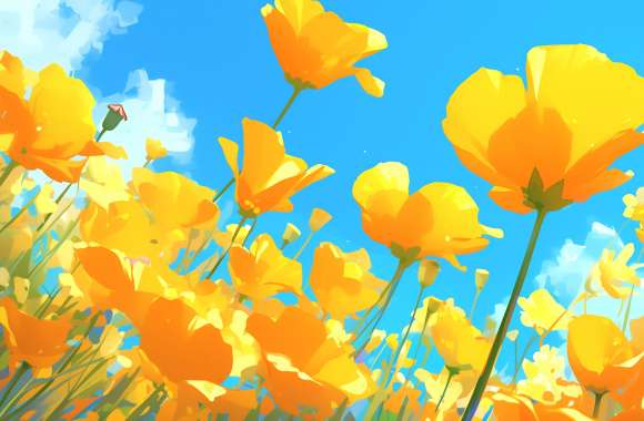 California Poppy Bloom - Vibrant Nature Desktop Background