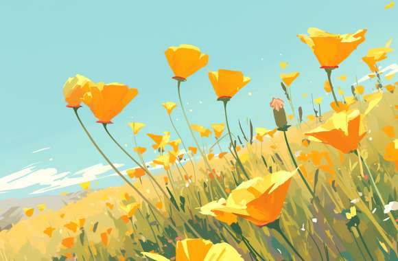 California Poppy Meadow wallpapers hd quality