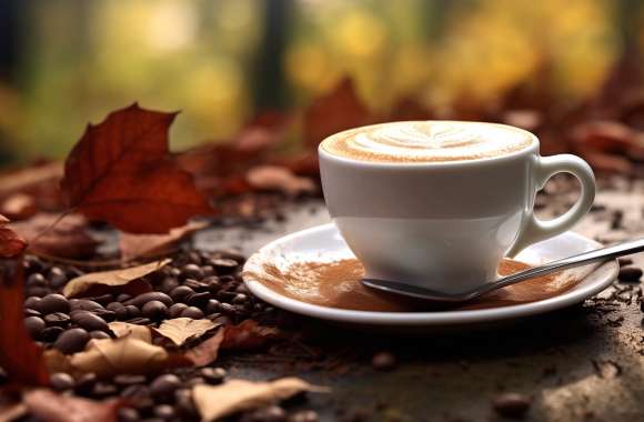 Cappuccino Autumn Bliss HD Coffee Wallpaper