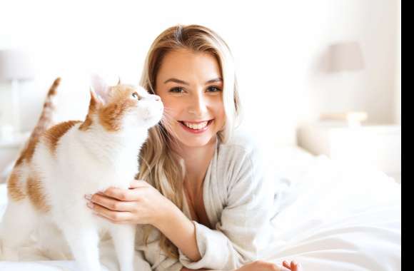 Cat Blonde Smile Woman Model