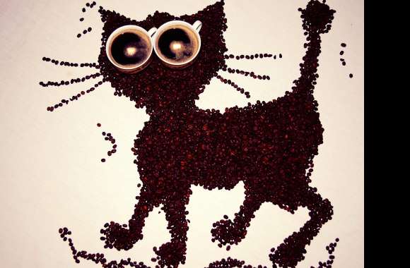 Cat Coffee Beans Food Coffee