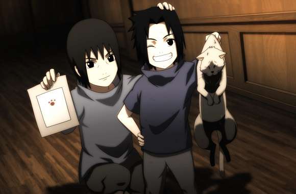 Cat Itachi Uchiha Sasuke Uchiha Anime Naruto