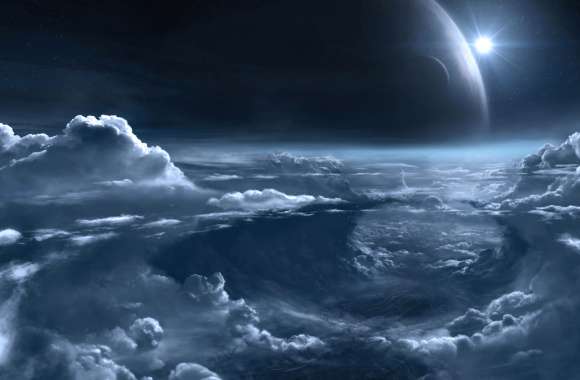 Celestial Clouds HD Sci-Fi Wallpaper