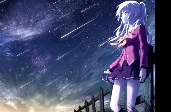 Charlotte Anime Nao Tomori HD Night Sky Wallpaper wallpapers hd quality