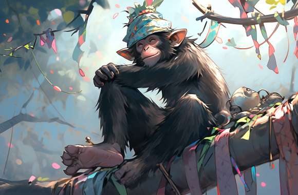 Charming Monkey in Nature wallpapers hd quality