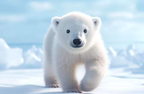 Charming Polar Bear Cub