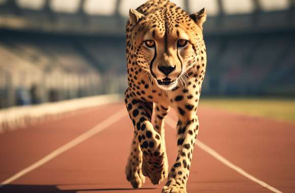 Cheetah Sprinting on Track