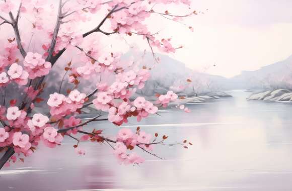 Cherry Blossom Serenity - Pink Flower