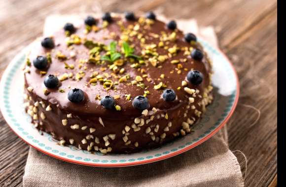 Chocolate Blueberry Pastry Food Cake