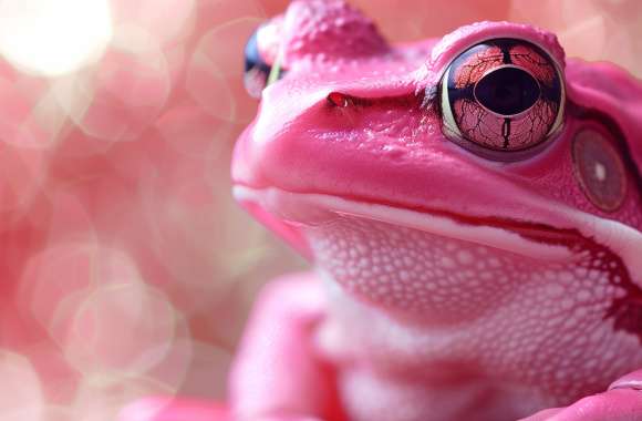 Close-Up Pink Frog A Stunning