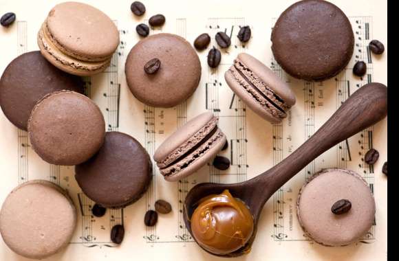 Coffee Beans Caramel Food Macaron