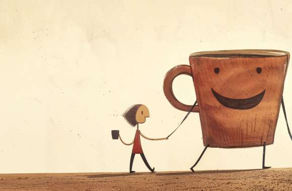 Coffee Companion - Cute 4K Wallpaper Now wallpapers hd quality
