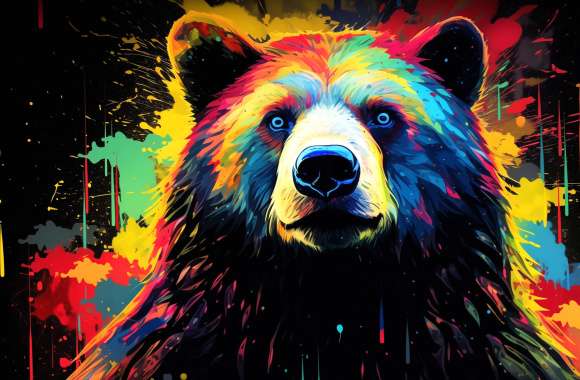 Colorful Abstract Bear Art