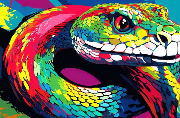 Colorful AI-Generated Snake Art wallpapers hd quality