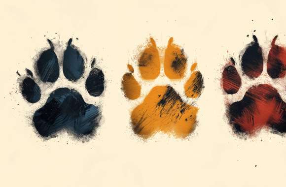 Colorful Dog Paw Prints wallpapers hd quality