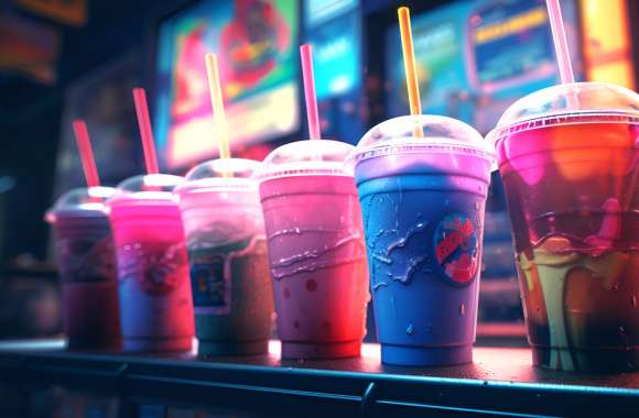 Colorful Drinks Neon Lights