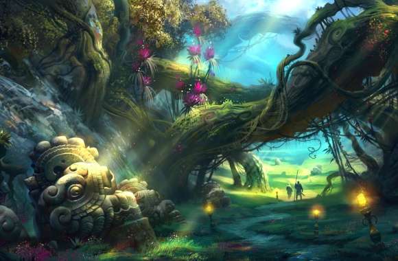 Colorful Fantasy Forest of Enchanted Nature